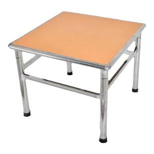 桌子架家用简易餐桌正方形学习烤火摆摊双层瓷砖加厚不锈钢餐桌架