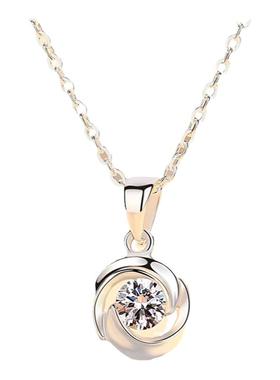 足银项链女纯银日韩潮锁骨链简约个性吊坠送女友生日礼物