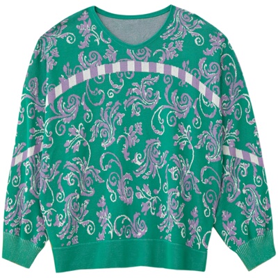 针织衫套衫阁兰秀套头V领