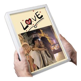 镜子灯光画来图定制开灯照片镜面发光小夜灯diy创意生日礼物相框