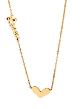 新款简约精致英文爱心高级感项链