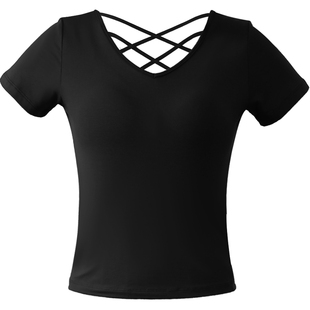 莫代尔舞蹈上衣练功服广场舞新款服装黑色长袖跳舞衣服形体训练女