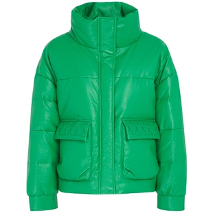 马天奴冬季新款女黑色立领羽绒服短款休闲时尚面包服保暖外套百搭