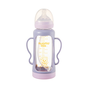 带防摔套高硼硅玻璃奶瓶300mL