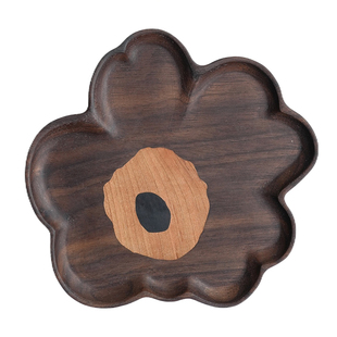 芬兰Marimekko Unikko游霓可印花罂粟花早餐木盘子可爱家用高颜值