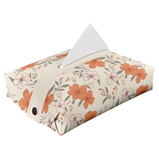 清新花朵ins车载纸巾盒汽车创意椅背纸巾包车内扶手箱多功能纸抽