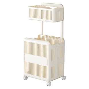 推车式极窄脏衣服收纳筐高级感特别好看的三分区脏衣篮脏衣篓亲子