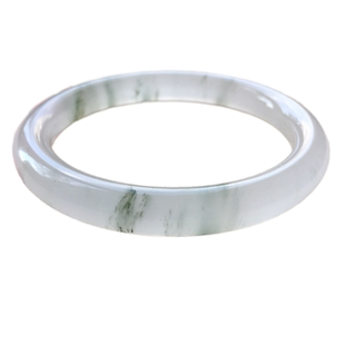 灵玥美玉精品天山翠冰翠手镯新疆天然金丝玉镯子飘花翡翠A货保真