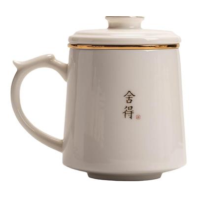 羊脂玉白瓷茶杯大容量陶瓷水杯