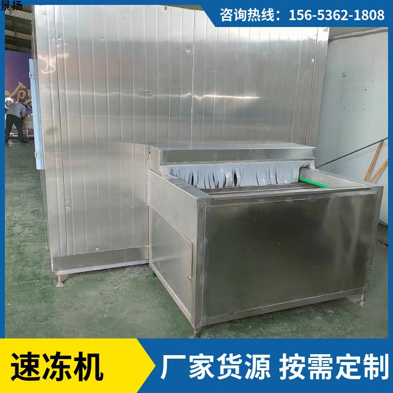 厂家直供全自动鸡爪鸡翅肉制品隧道式速冻机 海参生蚝速冻机设备
