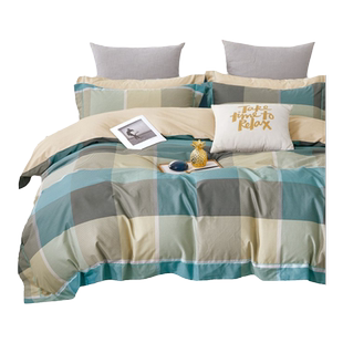 长相知家居60s新疆长绒棉四件套纯棉被套全棉床单简约床上用品