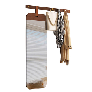 壁挂穿衣镜玄关贴墙全身镜子女生卧室化妆镜门后挂衣架试衣镜一体