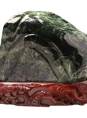 泰山天然墨玉原石家居客厅摆件小