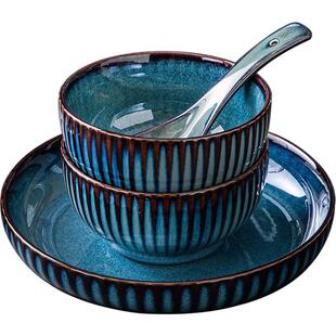 窑变碗 家用单个高颜值微波炉专用吃饭的碗陶瓷防烫面碗盘子菜盘