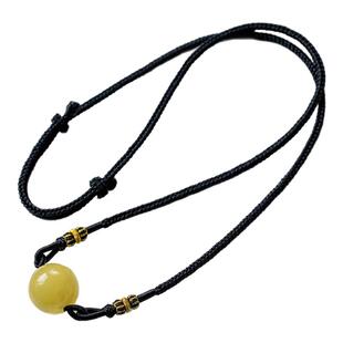 高级横穿配绳手工编织天珠松石蜜蜡圆珠项链绳男女锁骨毛衣链挂绳