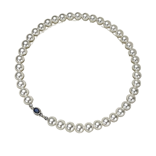 倪妮同款珍珠项链天然母贝温莎蓝宝石轻奢气质澳白色颈链全珠链女