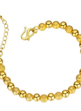 周家光面磨砂圆珠女士手链 抖音快手直播手链6mm光砂串珠手链