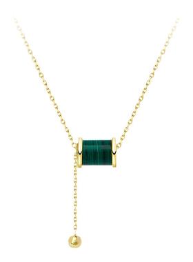 SundyhoneyS925银孔雀绿项链