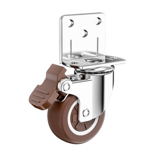 超静音l型万向轮强承重滑轮手推车橡胶轮平板车定向刹车移动滚轮