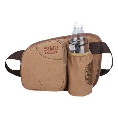 运动风男士帆布跑步水壶新款腰包