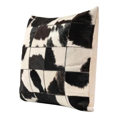 ELINLONYAIN黑白奶牛皮拼接抱枕