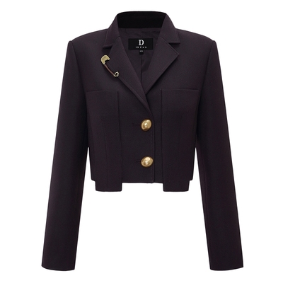 IDPAN都市简奢短款羊毛西服外套通勤利落毛呢小西装25冬季新款