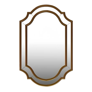 法式不规则复古化妆镜高级壁炉艺术装饰挂镜壁挂洗手台干湿区镜子