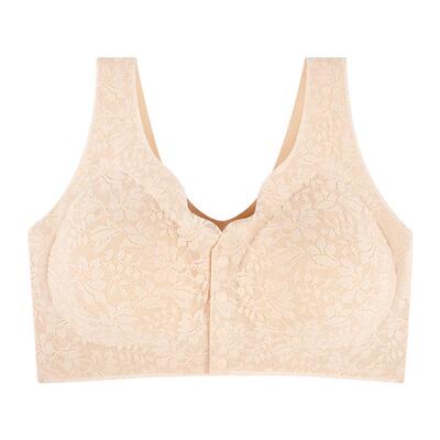 好波新品内衣女满幅蕾丝胸罩前开扣文胸中老年收副乳胸罩HW2521