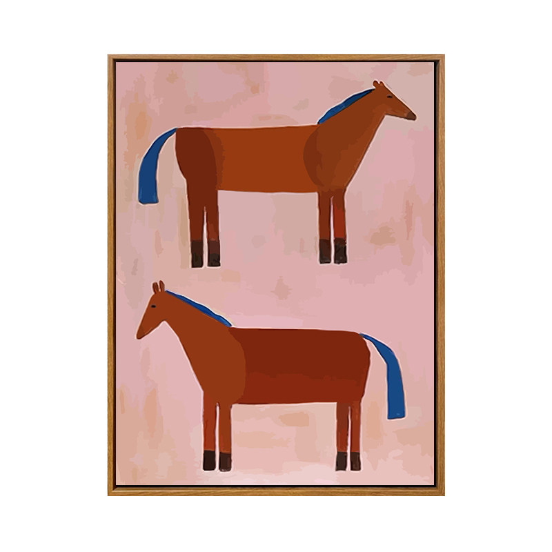 雅调抽象小马diy数字油画装饰画