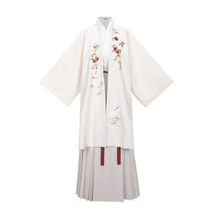 【观止织造｜初雪时】宋制汉服对襟长袄短袄百迭裙绣花秋冬日常风