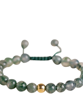 览星阁女水草玛瑙绿色转运珠