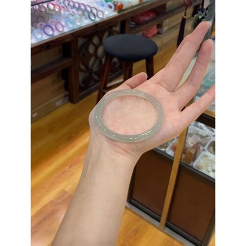 官方正品天然浅晴水玉髓手镯时尚少女款玛瑙细圆条镯子多样性发一