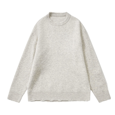 磨毛设计毛衣套头圆领