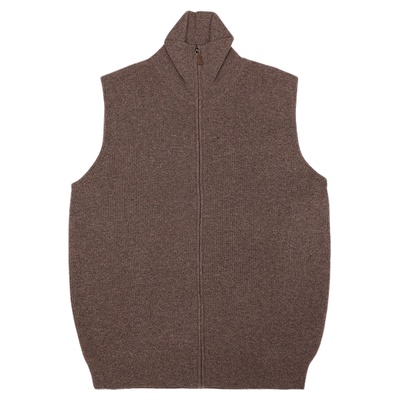 鹿王100%山羊绒男士翻领背心开衫