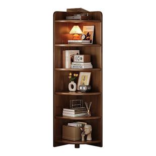 实木角柜转角置物架靠墙边三角窄柜子卧室收纳储物柜扇形拐角书架