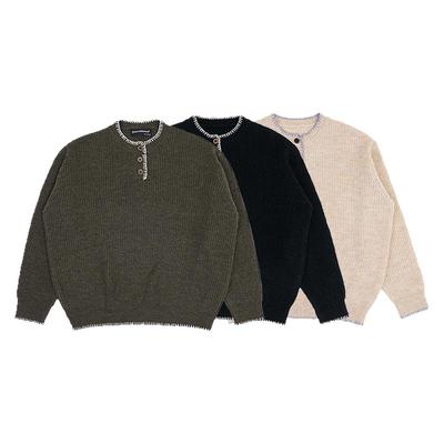 存世亨利领毛衣羊毛混纺针织衫