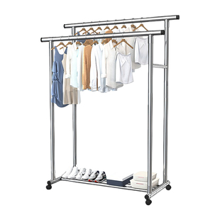 单杆式晾衣架落地折叠室内不锈钢双杆式阳台晾衣杆挂衣凉衣架晒架