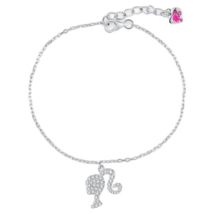 【Barbie芭比官方正品】女生S925银手链锆石玫瑰金手饰银饰礼物