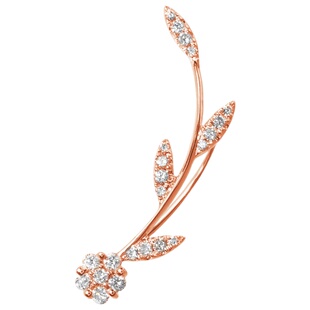 【6期免息】DJULA茱蕊 华丽摇滚系列18K金镶钻单只玫瑰金耳钉女