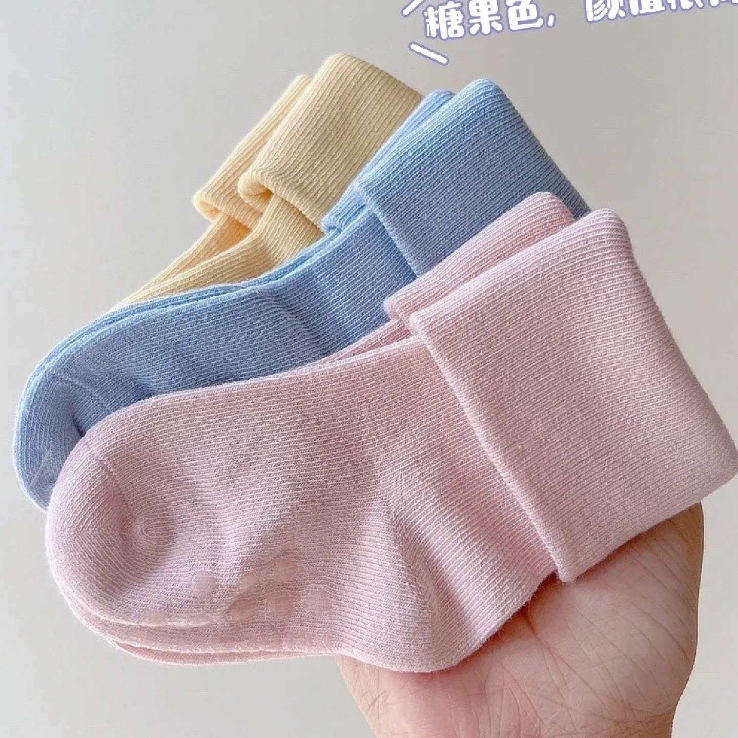 婴儿袜子棉A类睡眠袜中长筒宝宝袜子松口防滑袜地板袜春秋袜