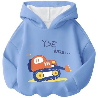 宝宝加绒卫衣秋冬季加厚带帽子男女小童保暖上衣内搭婴儿童打底衫