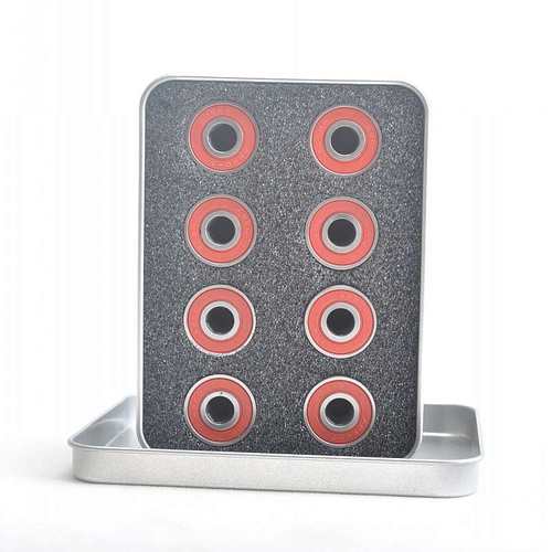 轮滑板轴承608RS溜旱冰鞋轮子配件ABEC-7盒装16个红盖漂移板轴承