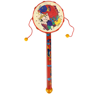 儿童拨浪鼓男女宝宝早教平安鼓摇摇鼓0-1岁玩具清脆响亮幼儿摇铃