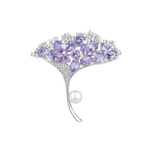 Abenheart丹麦银杏诗笺胸针高端精致时尚2026新款别针配饰送礼物