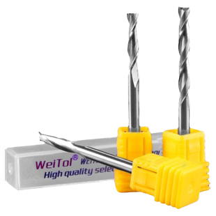 威特钨钢3.175mm双刃螺旋铣刀密度板切割雕刻刀电脑数控雕刻刀具