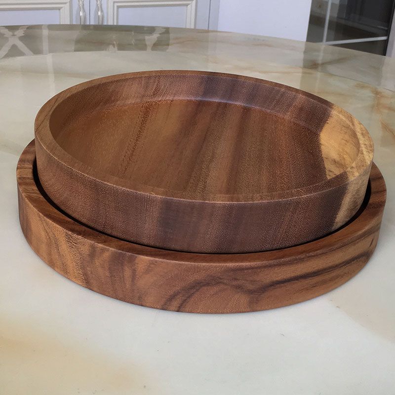 榛宝木品特厚实木量西式盘子木创意优惠木托盘大批发现货圆盘