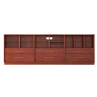 和年美家全实木落地小书柜樱桃木餐边柜客厅电视柜储物收纳组合柜