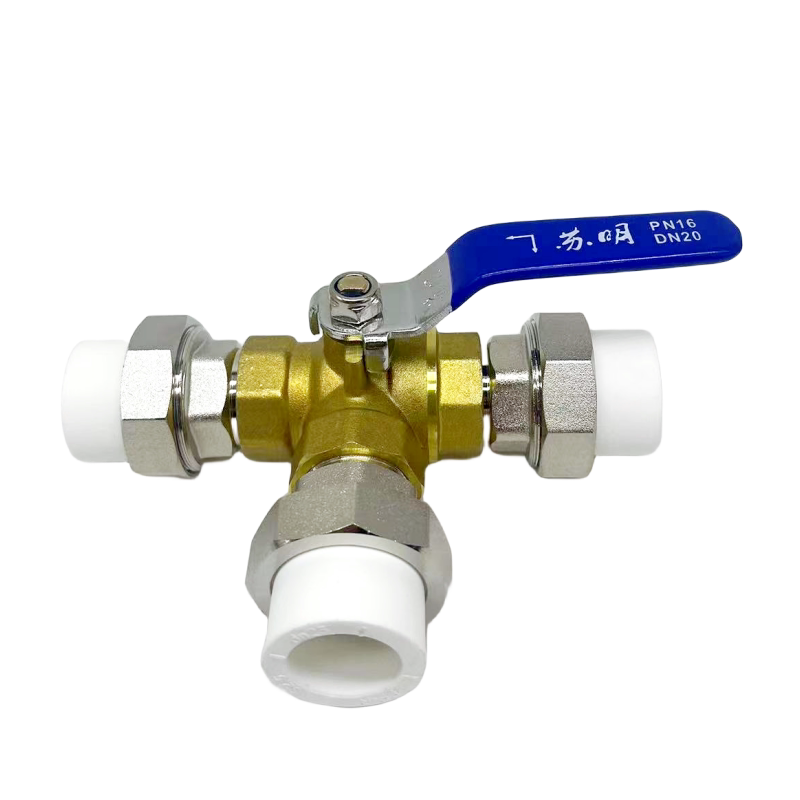 PPR25三通球阀热水器太阳能转换开关热熔活接暖气管黄铜三通阀门