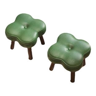 三梦凳子家用矮凳客厅沙发凳实木板凳门口换鞋凳创意软包简约皮凳