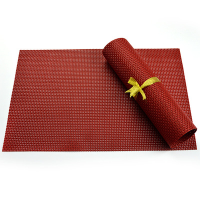 pvc格子水洗大红春节新年西餐垫